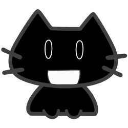 笑い顔の黒い猫のアイコン
