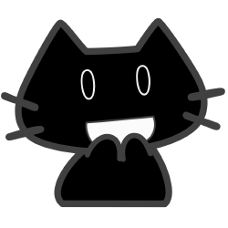 ウフフ顔の黒い猫のアイコン