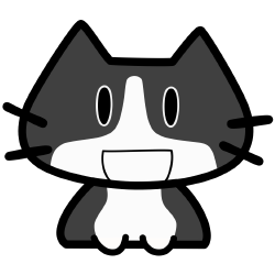 笑い顔のハチワレ猫のアイコン