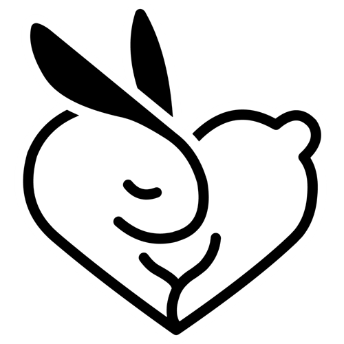 うさぎをハートの形にデザインしたロゴマーク