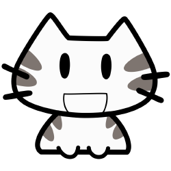 笑い顔の縞模様猫のアイコン